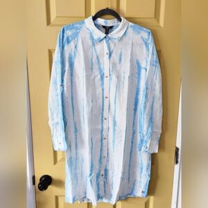 NWT Hatley Blue and White Button Up Dress Shirt ♡Size L♡